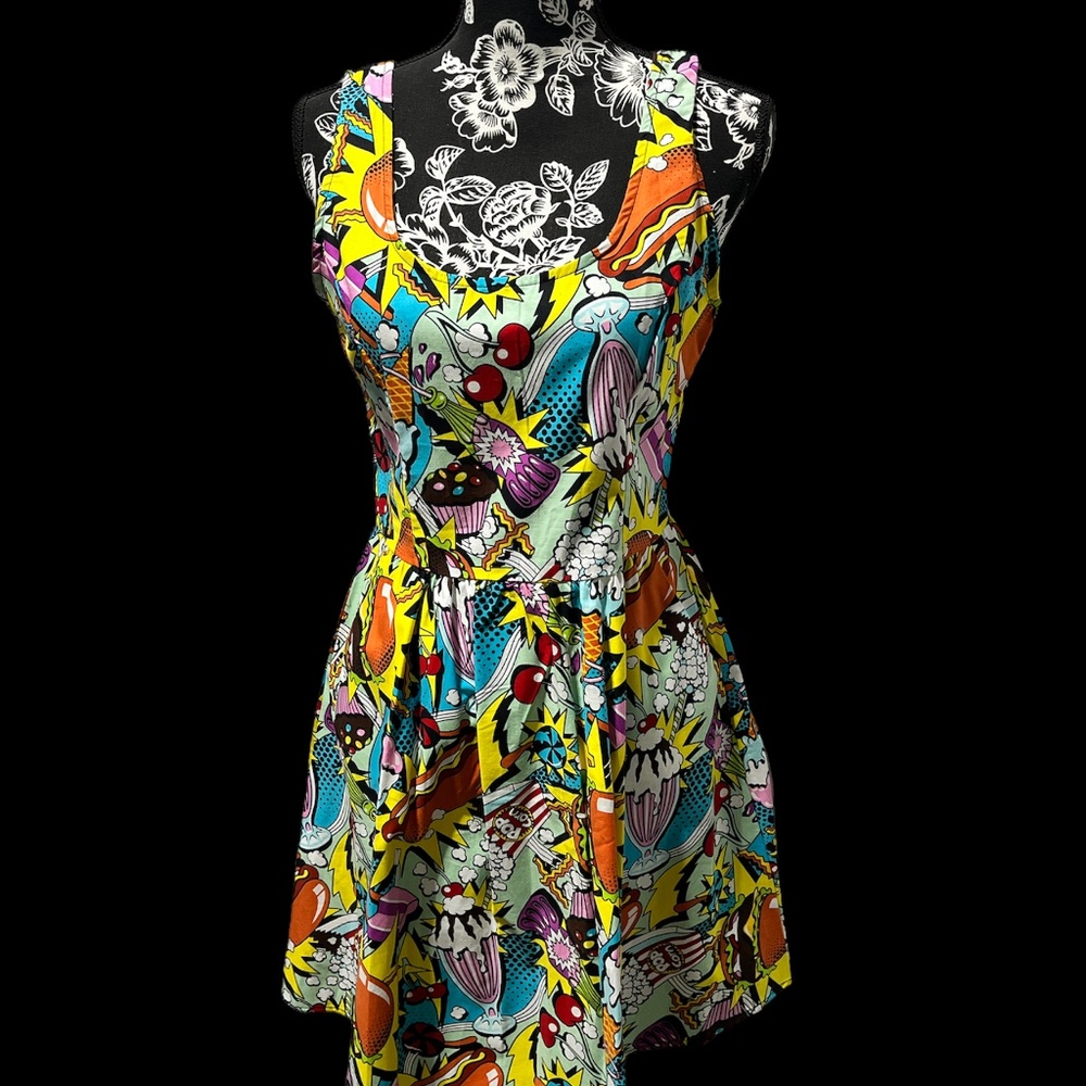 Diner print short dress